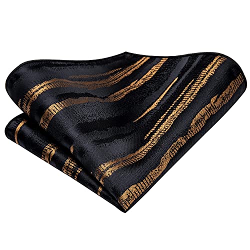 Image of Dubulle Mens Tie Set Solid Paisley Silk Striped Necktie for Men with Cufflinks Tie and Pocket Square