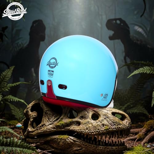 Image of Steelbird SBH-67 Retro 5.0 DOT and ISI Certified Open Face Helmet for Men and Women
