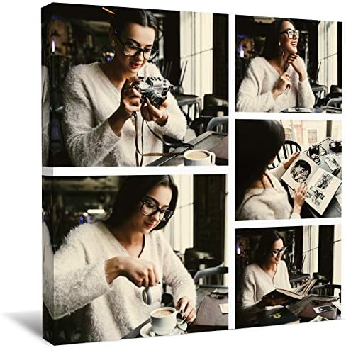 wallart777 Personalized Multi Photo canvas Wall Art Photo Print with Your Photos Personalized - Canvas Wall Art for Living Room, Bedroom Canvas Prints for Home Decoration (Style-44, 12" x 12")