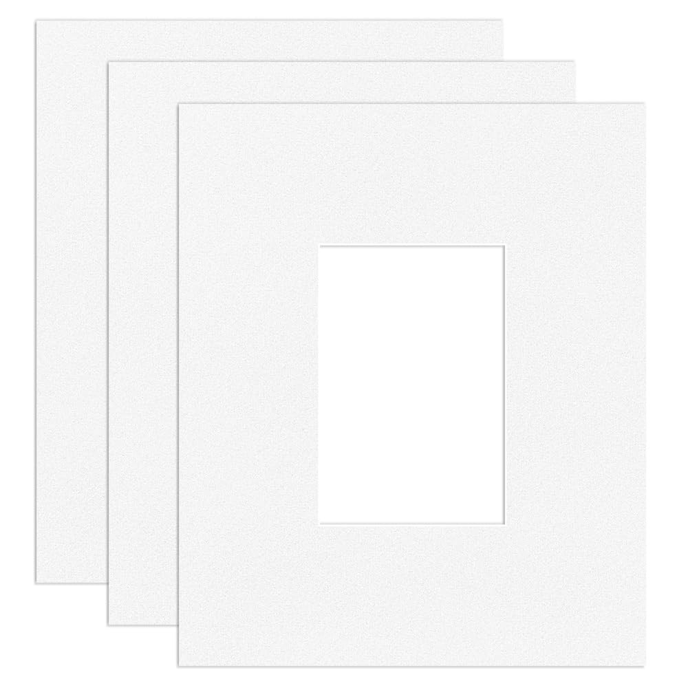 Procut Global 12x10" White Picture Mounts Board to Fit 6x4" Aperture Size - Photo Mount Card Ideal for Prints, Artwork, Crafts & Certificates - Sizes & Colors Available - Pack of 3 โ image 1