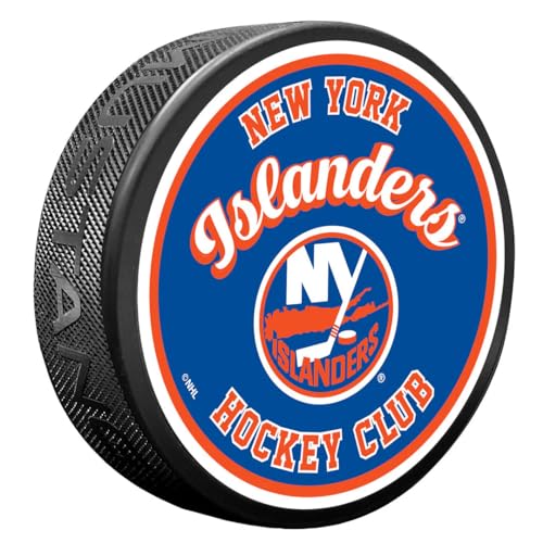 Sports Decor New York Islanders Puck | Retro Script