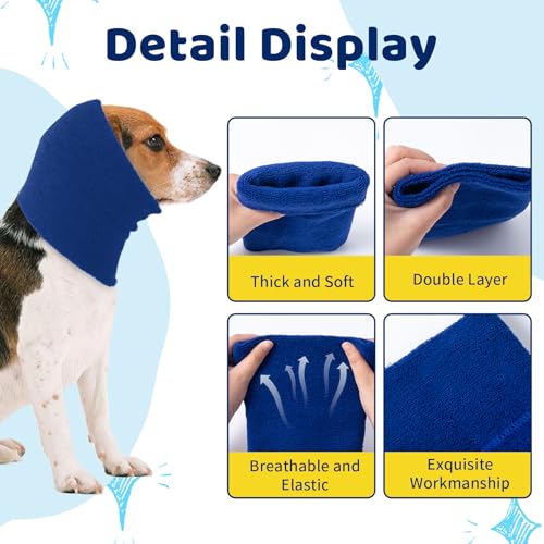 Ohrenschützer für Hunde Lärmschutz,Anti-lärm Ohrenschutz Hund, Pet Earflap Head Wrap,Haustier Schallschutzhaube,Gehörschutz für Hunde (blau, S)