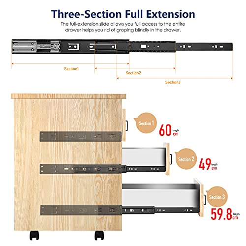 Image of Ravinte 24 Inch Soft Close Drawer Slides 10 Pairs 20 Pack Black Full Extension Ball Bearing Drawer Glide Side Mount