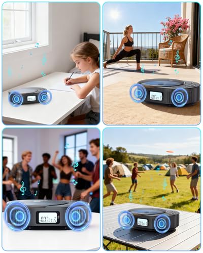 Image of Portable CD Player，CD Player with Speaker Remote Control，Support FM Radio，Black