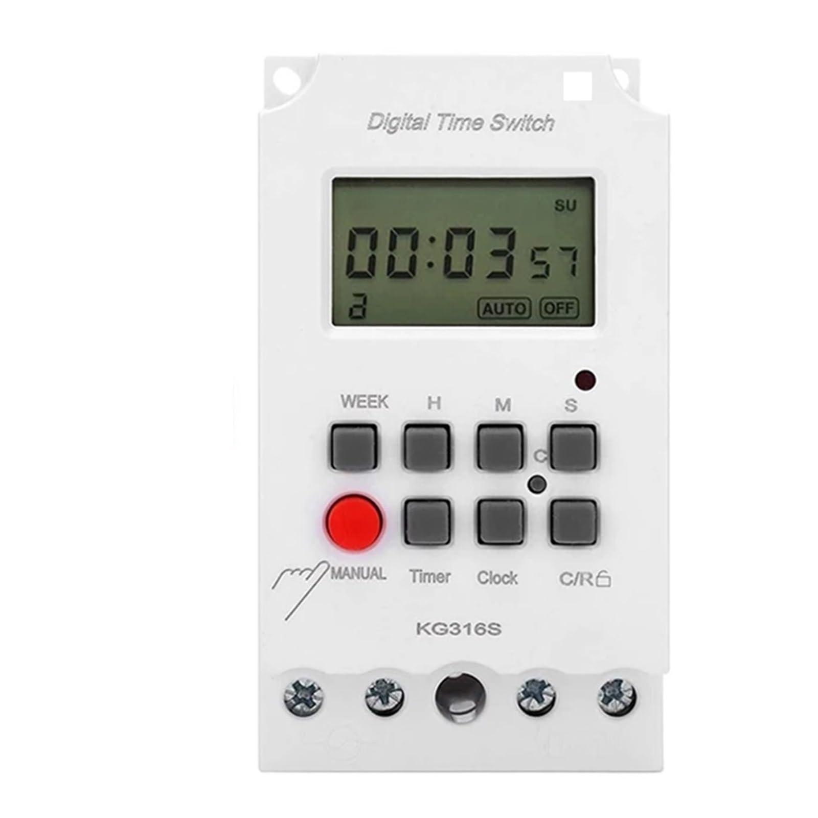 Interruttore Timer elettronico Digitale for Illuminazione, carico Elevato 25A 12V CC Timer settimanale Intervallo di 1 Secondo Uscita di Alimentazione Diretta