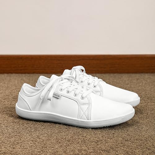 Men'S Women'S Leather Wide Toe Barefoot Dress Sneakers Lace-Up Minimalist Zero Drop Lightweight Comfortable Oxford Shoes Summer Outdoor Travel Walking Driving Shoes4