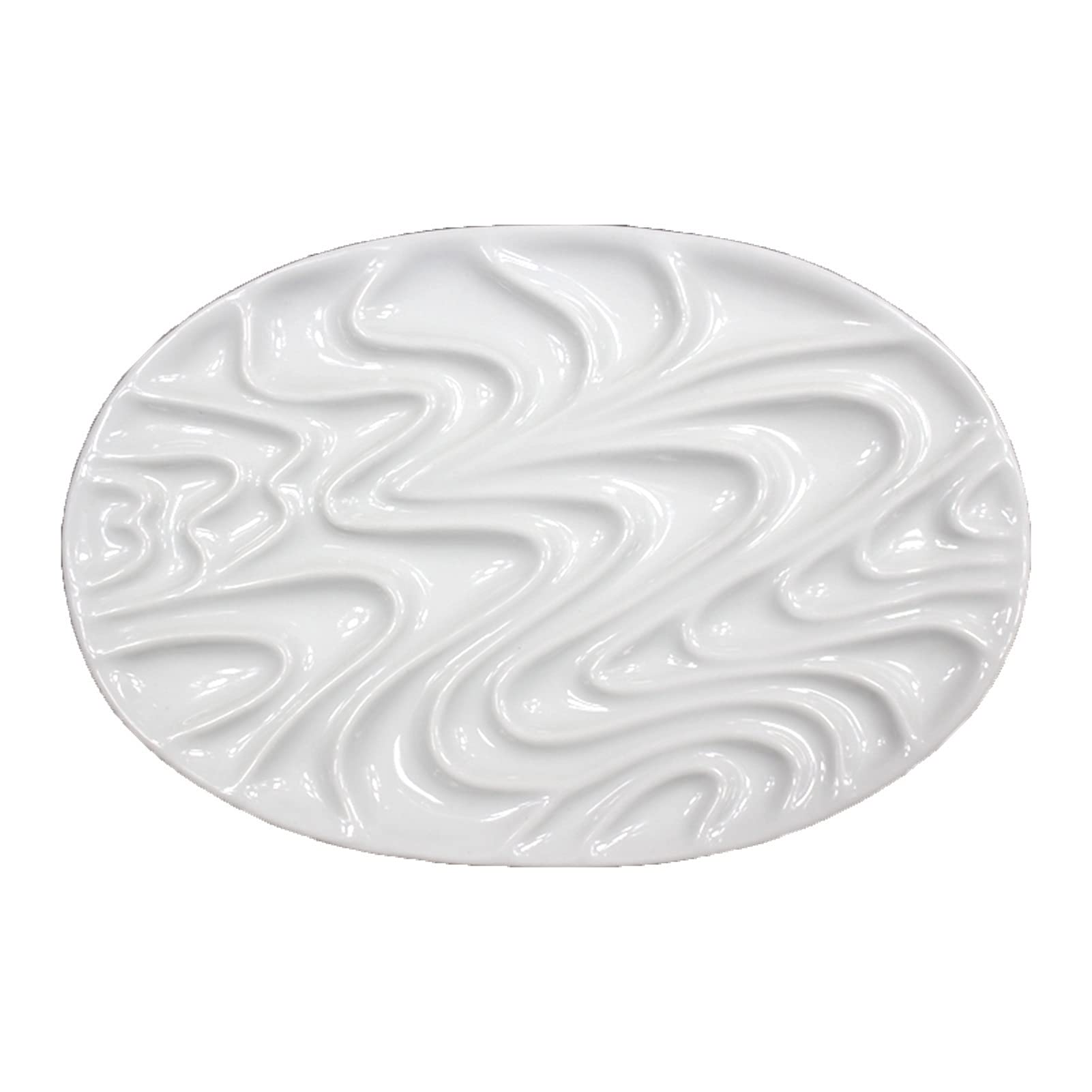 Paleta de acuarela de cerámica, paleta rectangular en forma de flor de rosa, paleta de pintura de acuarela adecuada para enseñar (28 agujeros redondos)