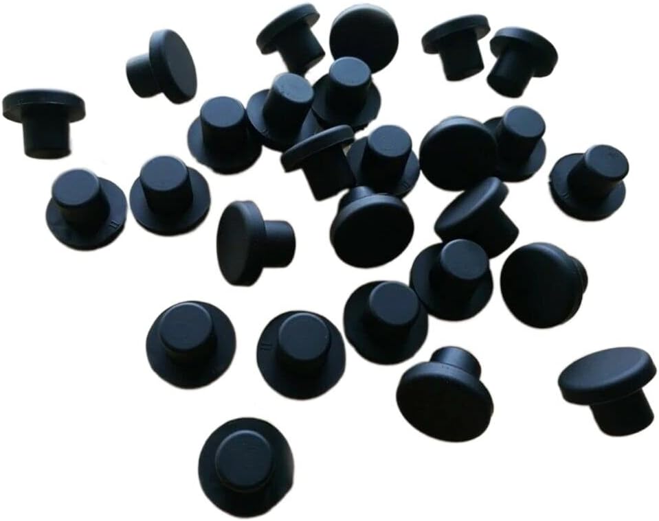 WALNUTS 10pcs Black Round Solid Silicone Rubber Seal Hole Plugs