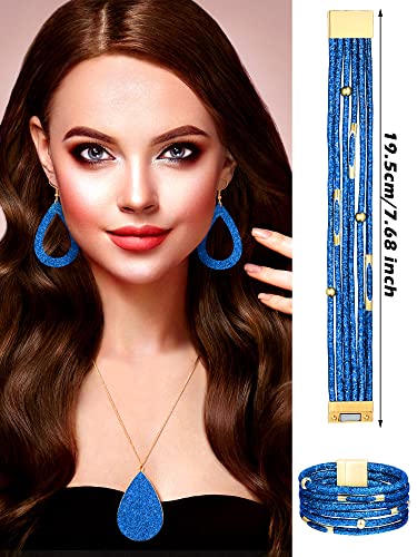 image for Hicarer 4 Pieces Women's Glitter Jewelry Set Bridal Wedding Multi-Laye
