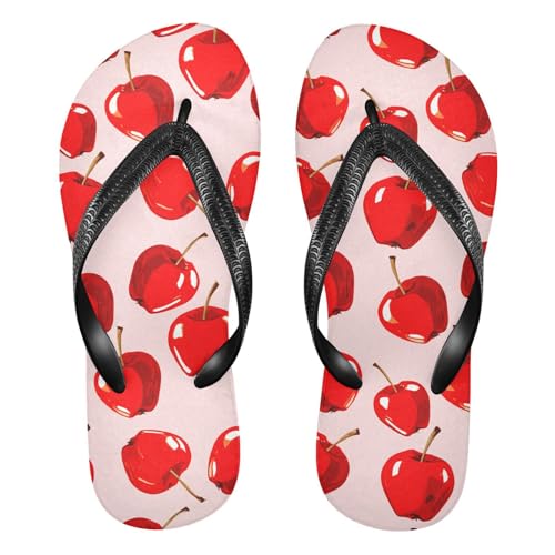 Red Fruit Pink Flip Flops for Beach Thong Sandals Anti-slip Lightweight Beach Shoes for Summer Outdoor Travel