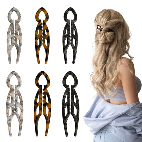 6 Pcs French Hair Pins for Women 3 Color And 2 Size Prestige Hairpin U Shaped Hair Clips Elegant Hair Accessories for Women for Thin Thick Hair Bun Twist Hairstyle Accessories