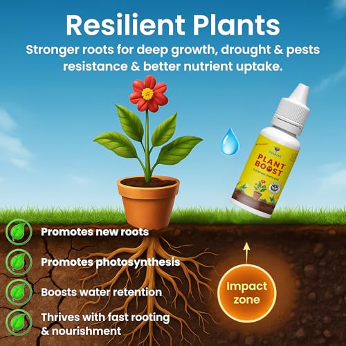 Image of Utkarsh Plant Boost - Liquid Bio Fertilizer, Organic Growth Booster for Faster, Healthier Home Garden Plants, Ideal for Vegetables, Flowers, Herbs & Promotes Healthy Roots (Pack of 3 of 50 ml)