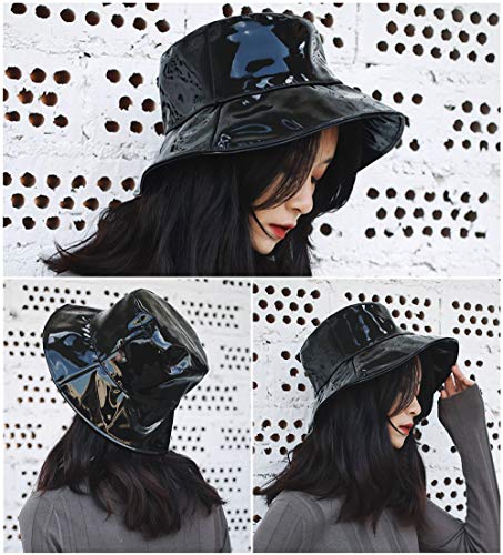 Sombrero impermeable de lluvia para mujer con ala ancha miniatura 3