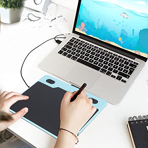 Tableta digitalizadora T503, con sensibilidad a la presión de 8192 niveles y resolución de 5080 LPI, incluye lápiz electromagnético para Android e iOS, plug and play para artistas, estudiantes y diseñadores (Azul) miniatura 2