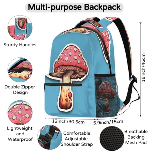 Sac à dos champignon grand format pour ordinateur et école - 2