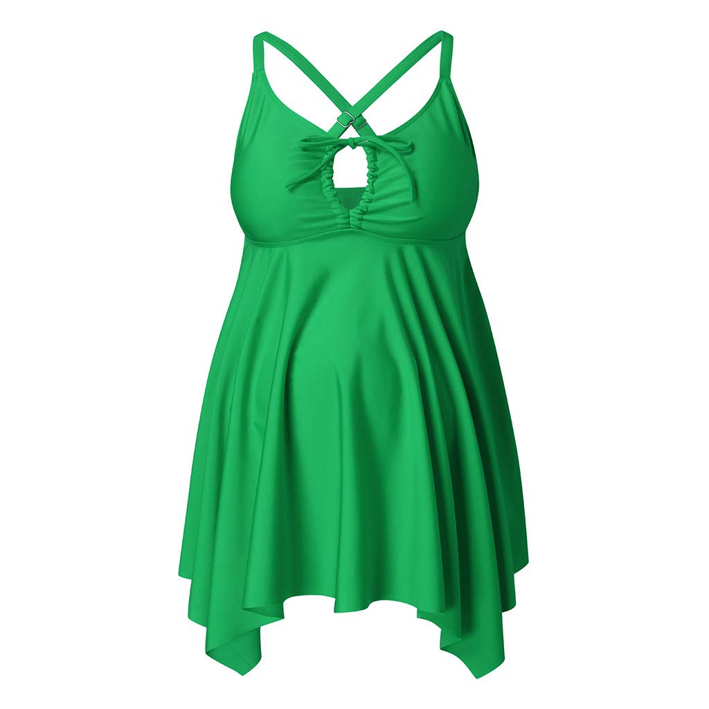 Damen Badeanzug Schwangerschaft,Tankini Damen Set mit Shorts,Bademode für Schwangere Frauen Badekleider Bikini Cover Up Umstandsbadeanzug Cross Träger Umstandsbademode Strandmode Badeanzüge