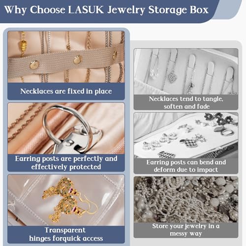 Image of Travel Jewelry Box, Small Zipper Jewelry Boxes, Portable Jewellery Storage Holder Display, Storage Ring Binder, for Rings, Earrings, Necklaces, Bracelets, Black