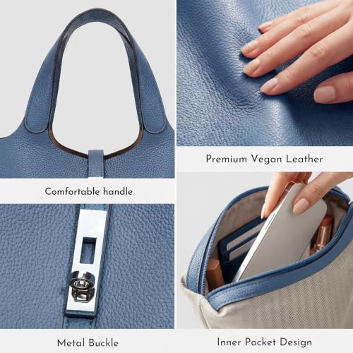 Bolso Tote para mujer con asa superior de cuero vegano miniatura 4