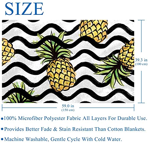 Couverture douce et chaude à rayures d'ananas 150x100 cm - 6