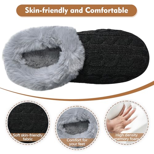 Flexwin Fuzzy Slippers Women, Memory Foam House Slippers, Cozy House Shoes Indoor Outdoor2