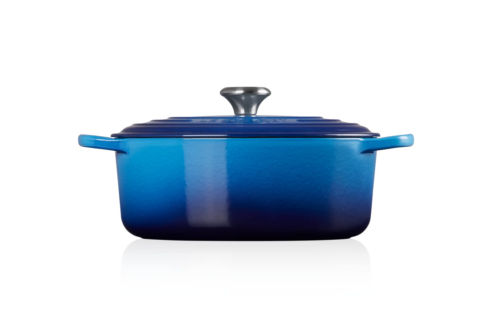 Le Creuset Signature 21178292202430 Żeliwne Naczynie do Pieczenia Z Pokrywką, 29 cm, Owalne, Azure