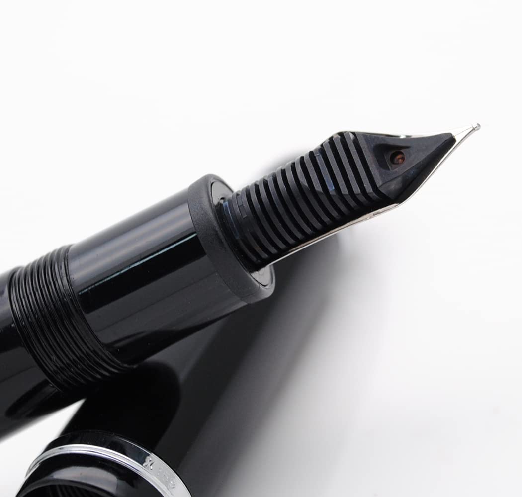 JINHAO X159 Resin Fountain Pen with Ink Converter (Fine Nib, Silvery Clip-Black) - Image 3