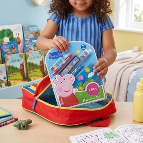 Image of Peppa Pig 7 pcs Stationery SetSchool Supplies Kit Multicolor Return Gift for Kids Age 3 Years +