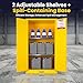 73x39x39IN Flammable Liquid Storage Cabinet, Flammable Storage Cabinet with 3 Point Lock, 392 Gallon Chemical Safety Cabinet & Adjustable Shelves for Industrial, Scientific, Warehouse Use