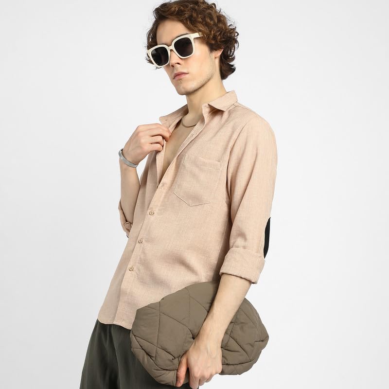 Image of CAHOOT Men's Shacket for Casual Wear | Spread Collar | Long Sleeve | Button Closure | Overshirt /Shacket Crafted with Comfort Fit for Everyday Wear