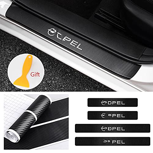 4 STUKS Auto deur drempelbeschermer koolstofvezel deur sill decor sticker voor op-el OPC Mokka Vectra Insignia Astra… - Image 3