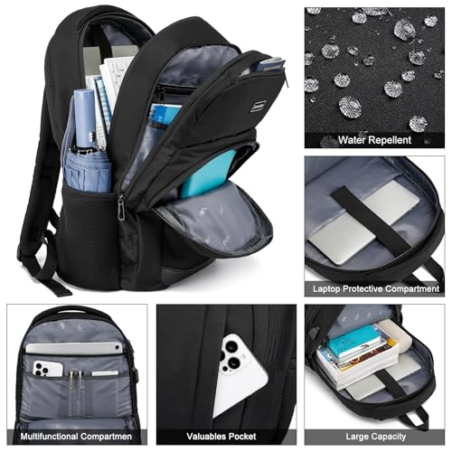 School Backpack for Teen Boys, 15.6 Inch Anti Theft Laptop Bookbag with USB Charging Port, Water Resistant College - Travel Backpack Ergonomic, Fits Notebook, Men Women3