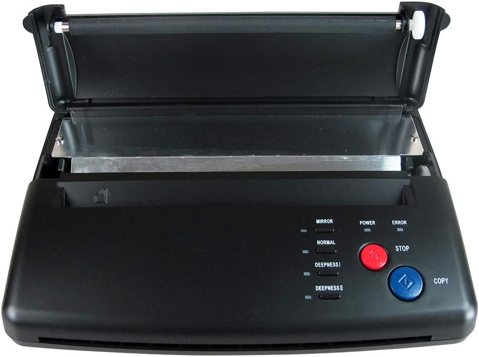 WOOLIY Professional Tattoo Transfer Stencil Machine Thermal Copier Printer Black with 1 pc Bonus Transfer Paper