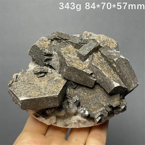 Cristal de calcita negra natural en bruto LQYXGS de 343g para decoración 3