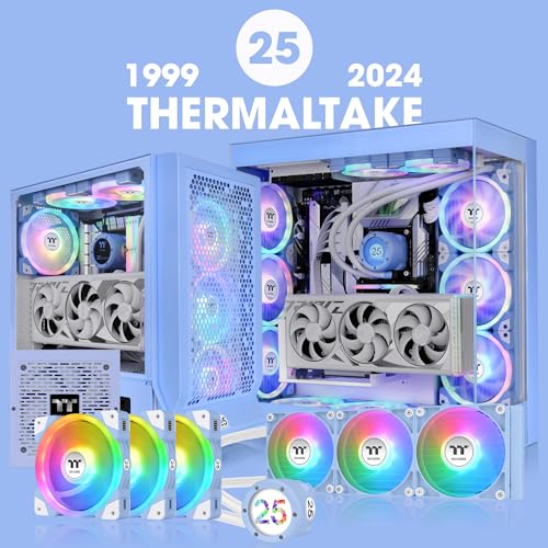 THERMALTAKE The Tower 300 | Boîtier Gaming Moyen Tour | 25 Years Anniversary | Hydrangea Blue Limited Edition