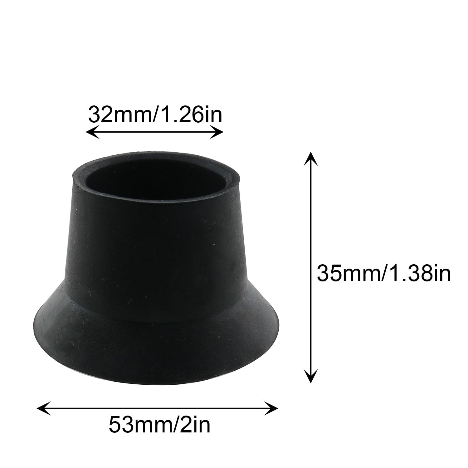 6 Embouts Caoutchouc Pour Trampoline - 25 Mm, Antidérapants, Pour Pieds De Trampoline, Béquilles Et Chaises, Noir