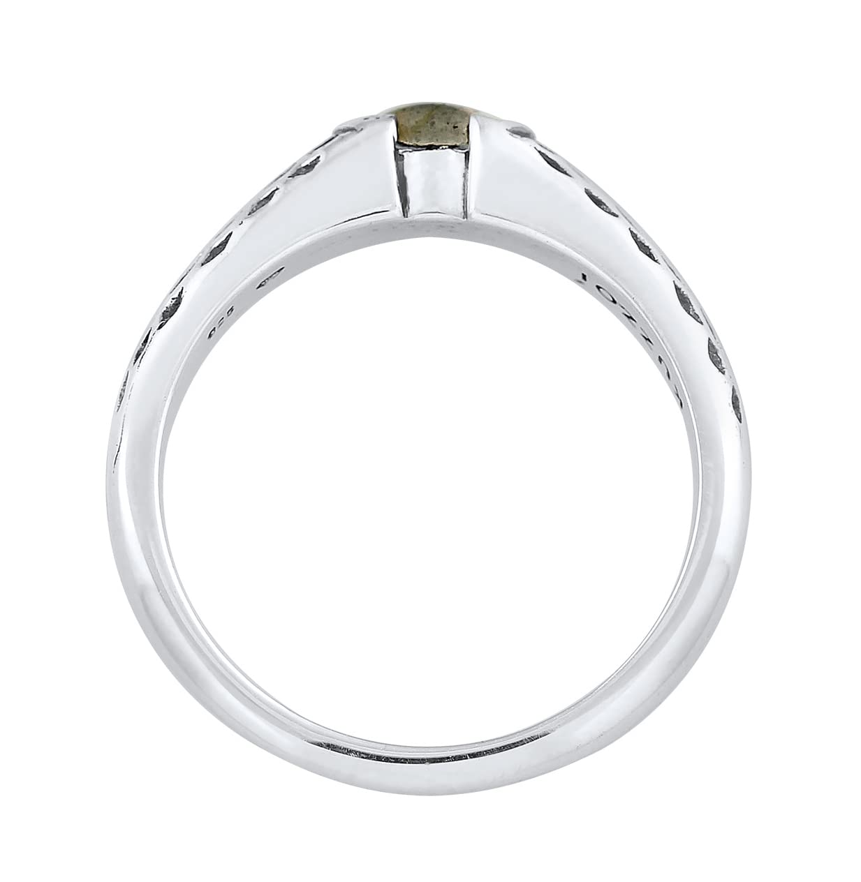 Kuzzoi Anillo para hombre con piedra labradorita moderno en plata de ley 925, elegante anillo de plata con anillo parcialmente oxidado, anillo de banda para hombres de tamaño 60 – 66, 0609191521