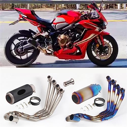 CB650F sistema completo de escape tubo enlace modificado de carbono 3