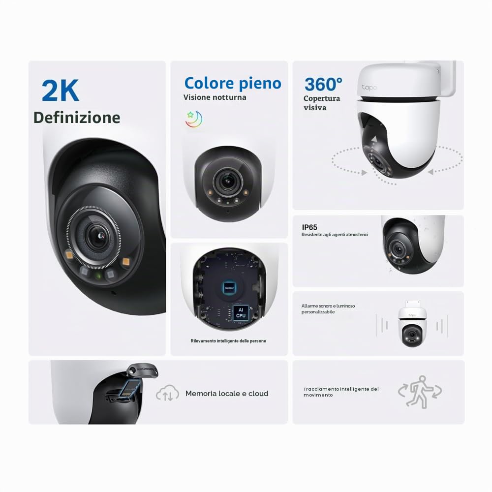 TP-Link Tapo Telecamera di sorvegl. Outdoor Pan/Tilt Wi-Fi TC41 2K