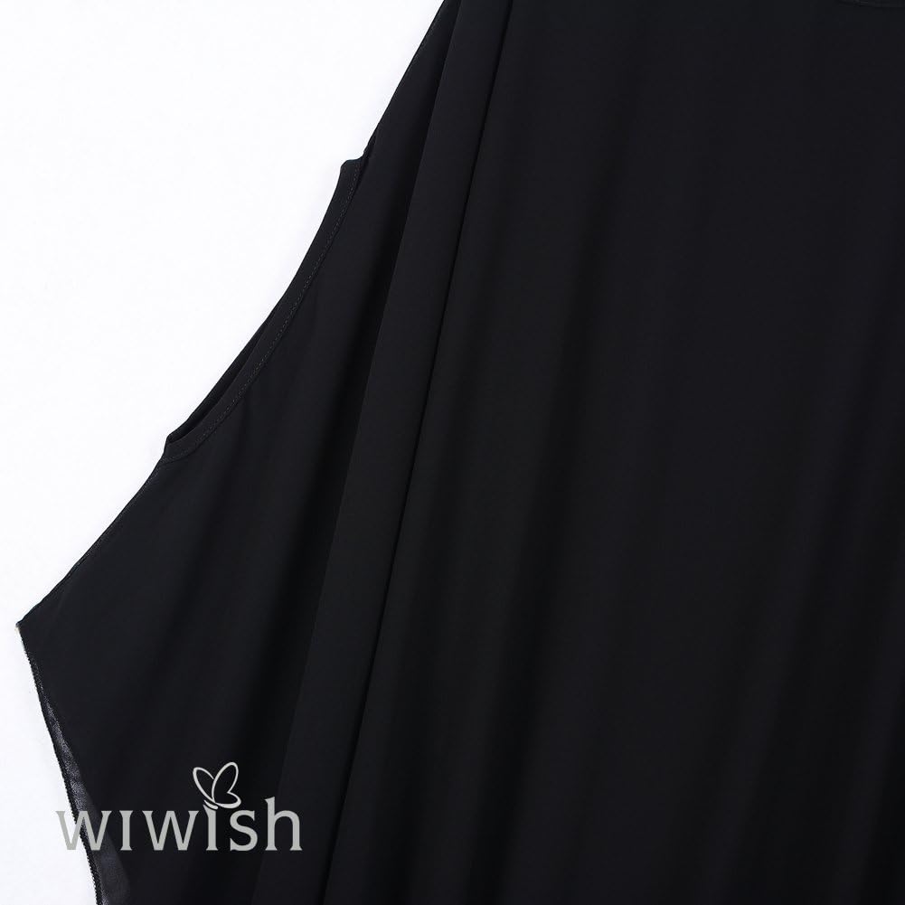 Women's Baggy Solid Sheer Chiffon Caftan Poncho Plus Size Summer Tunic Top Blouse - Image 5