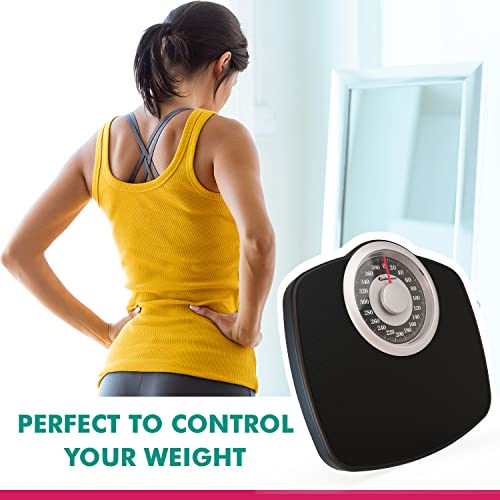 Adamson KB1 A25 Scales For Body Weight - Up To 400 Lb - New 2024-5.3 Inch Dial On 12.4 Inch X 10.2 Inch Platform - Anti-Skid Rubber Surface - Bathroom Scale Analog thumb #4