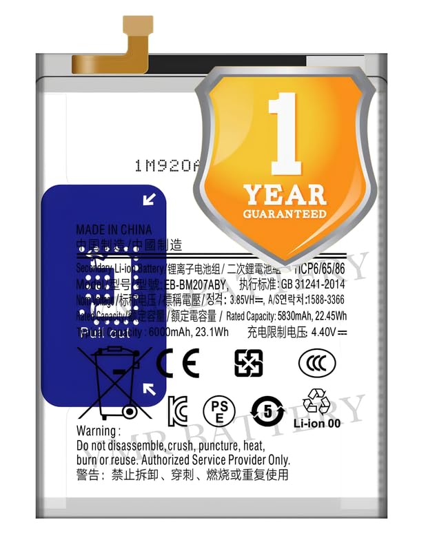 Image of Original EB-BM207ABY Battery Compatible for Samsung Galaxy F12 (SM-F127G) | F41 (SM-F415F) - (6000mAh) - 1 Year Warranty K7
