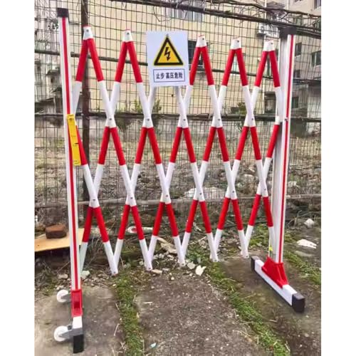 Regulowana brama rozszerzalna - mobilne ogrodzenie drogowe elastyczna bariera bezpieczeństwa w kolorze czerwonym () 1,2 x 4 m do zarządzania zdarzeniami kontroli tłumu i bezpieczeństwa na zewnątrz