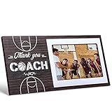 Sumind Football Picture Frame Soccer Basketball Volleyball Coach Gift Graduation Coach Picture Frame Gifts for Coaches Thank You Coach Gift 4' x 6' Photo(Basketball)