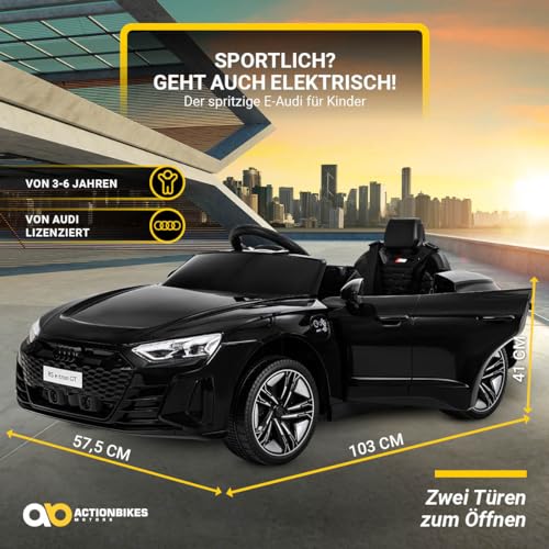 Actionbikes Motors Kinder Elektroauto Audi RS e-tron GT | 2.4 Ghz Fernbedienung - 6 Volt 7AH Batterie - 25 Watt Motor - Bluetooth - LED Scheinwerfer - Elektro Auto für Kinder ab 3 Jahre (Schwarz) – Bild 5