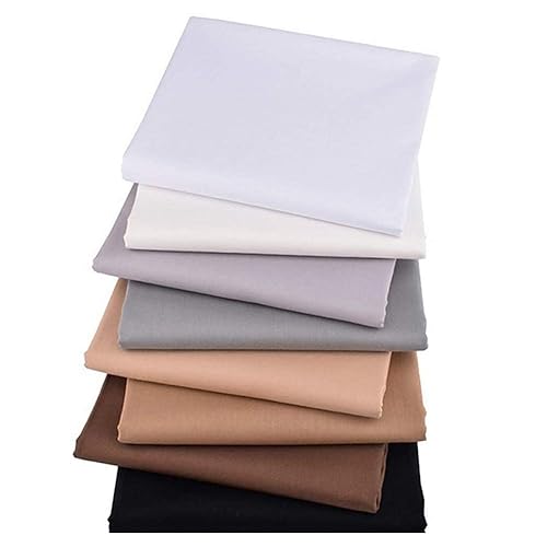 ZGXY Fabric, 8 pcs/lot Fat Quarter Fabric Bundles Top Cotton 19.69" x 19.69" (50cm x 50cm) Quilting Cotton Craft, Pre-Cut Squares Sheets for Patchwork Sewing Quilting Crafting, Solid Color. - M-6