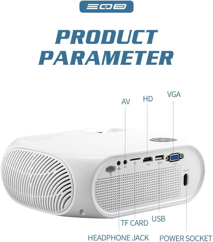 Laptop Projector Computer Projector WiFi Portable Projector Upgrade 1080P for Home Outdoor Movie with Zoom for Android iOS Windows PS5 Laptop TV-Stick Compatible with HDMI,USB,VGA,Audio,TF Card,AV