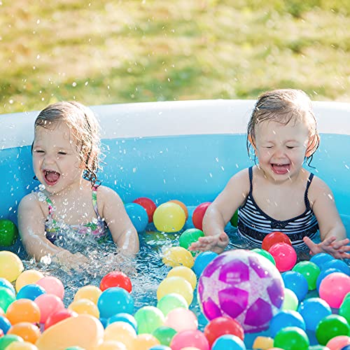 Evajoy Inflatable Pool, Full-Sized Inflatable Swimming Family Pool with Seats, 88\"x85\"X30\" Above Ground Blow Up Pool with Backrest Bench for Backyard Kiddie Pool, Age 3+ - Thumbnail 2