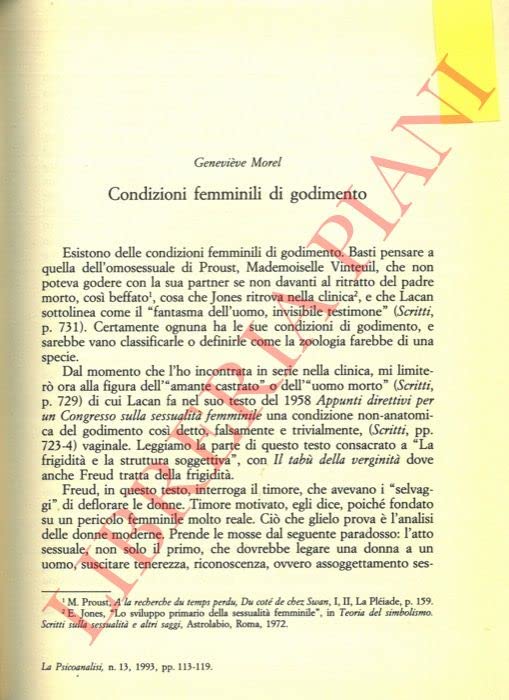 Condizioni femminili di godimento.