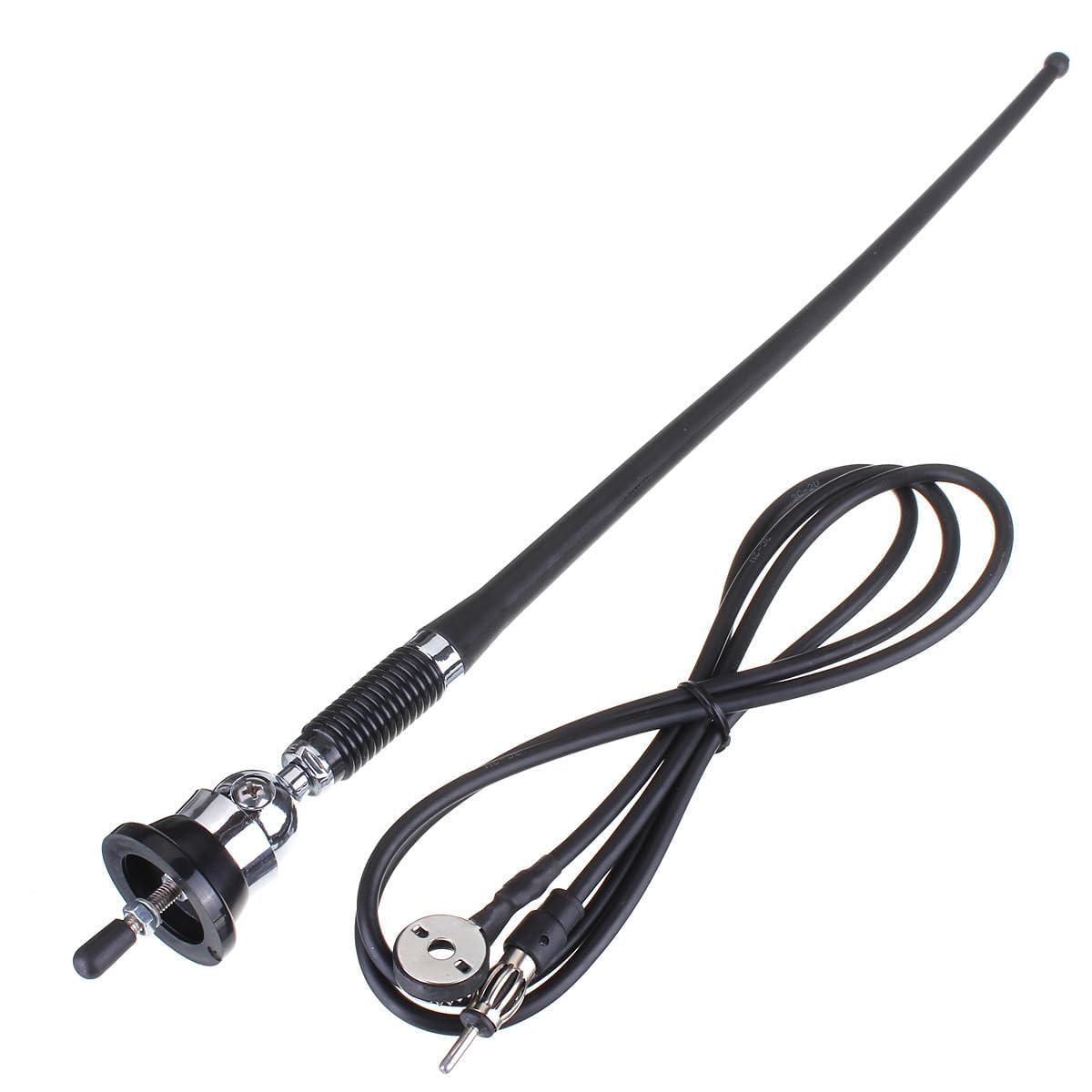 Antenna Radio Marina, Antenna Barca AM FM Universale 16 Pollici in Gomma Flessibile con Rotazione 180°, Per Barche, Jeep, Trattori e Veicoli da Costruzione, Compatibile Autoradio DIN con Cavo Prolunga