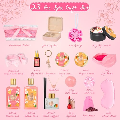 Image of 23Pcs Spa Gifts Skin Care Kit Set Luxurious Spa Gift Baskets for Women & Mom